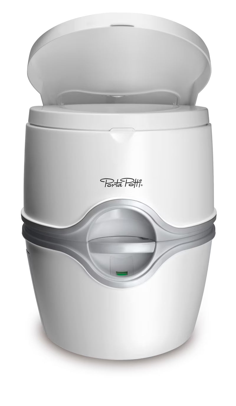 565E Porta Potti Portable Battery Powered Flush Travel Toilet, White