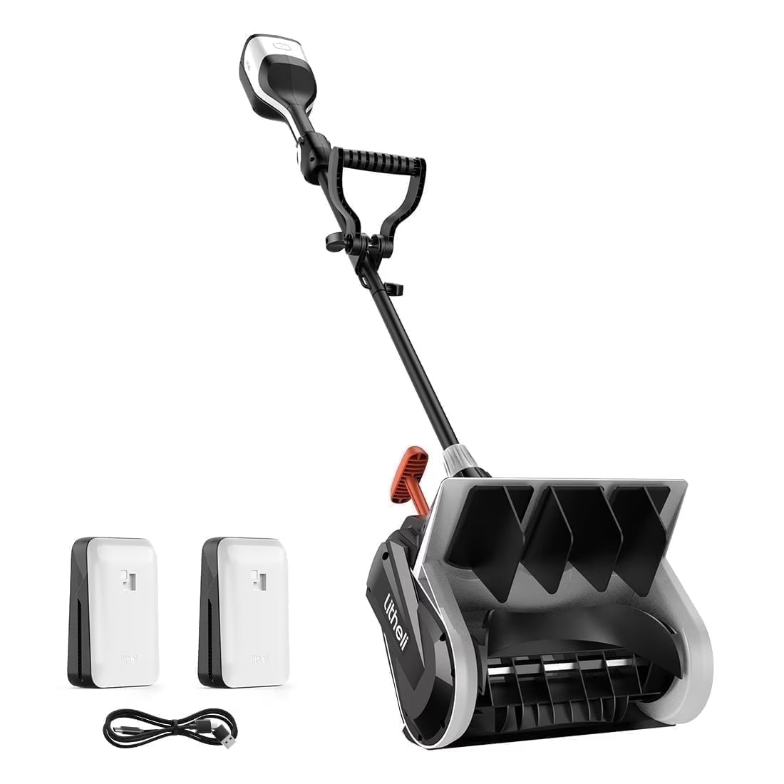U20 Cordless Snow Shovel, 20V 13-inch Battery Powered Snow Thrower, Battery Snow Blower with Brushless Motor, with 2*2.5Ah Li-ion Battery