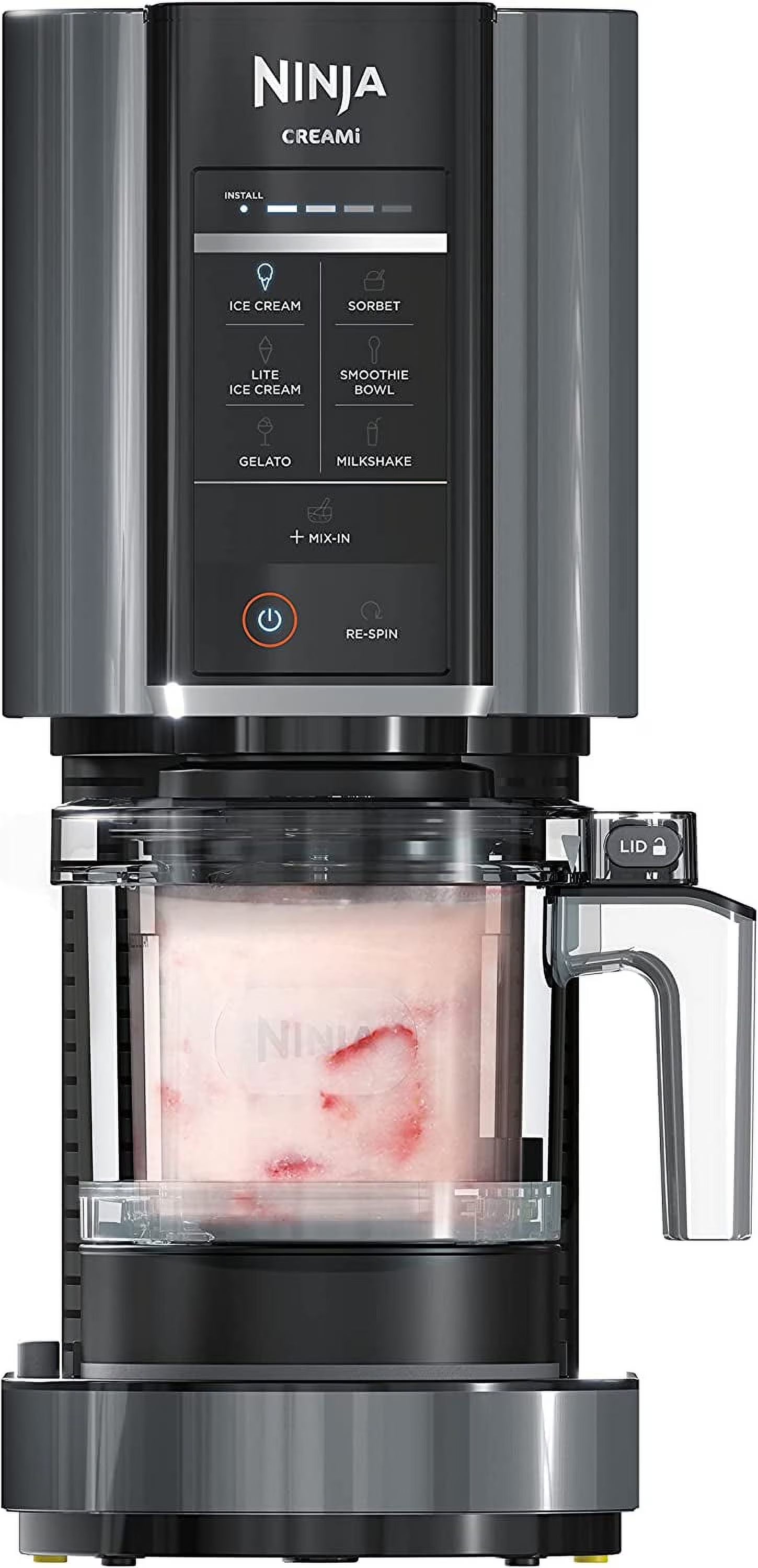 CREAMi, Ice Cream Maker, Ice Cream, Gelato, Sorbet,Milkshakes, Mix-ins, Smoothie Bowls &amp; More, 7-in-1, Ice Cream Pints, Pint lid, Healthy Ice Cream, Compact, Perfect for Kids, Black, NC299AMZ