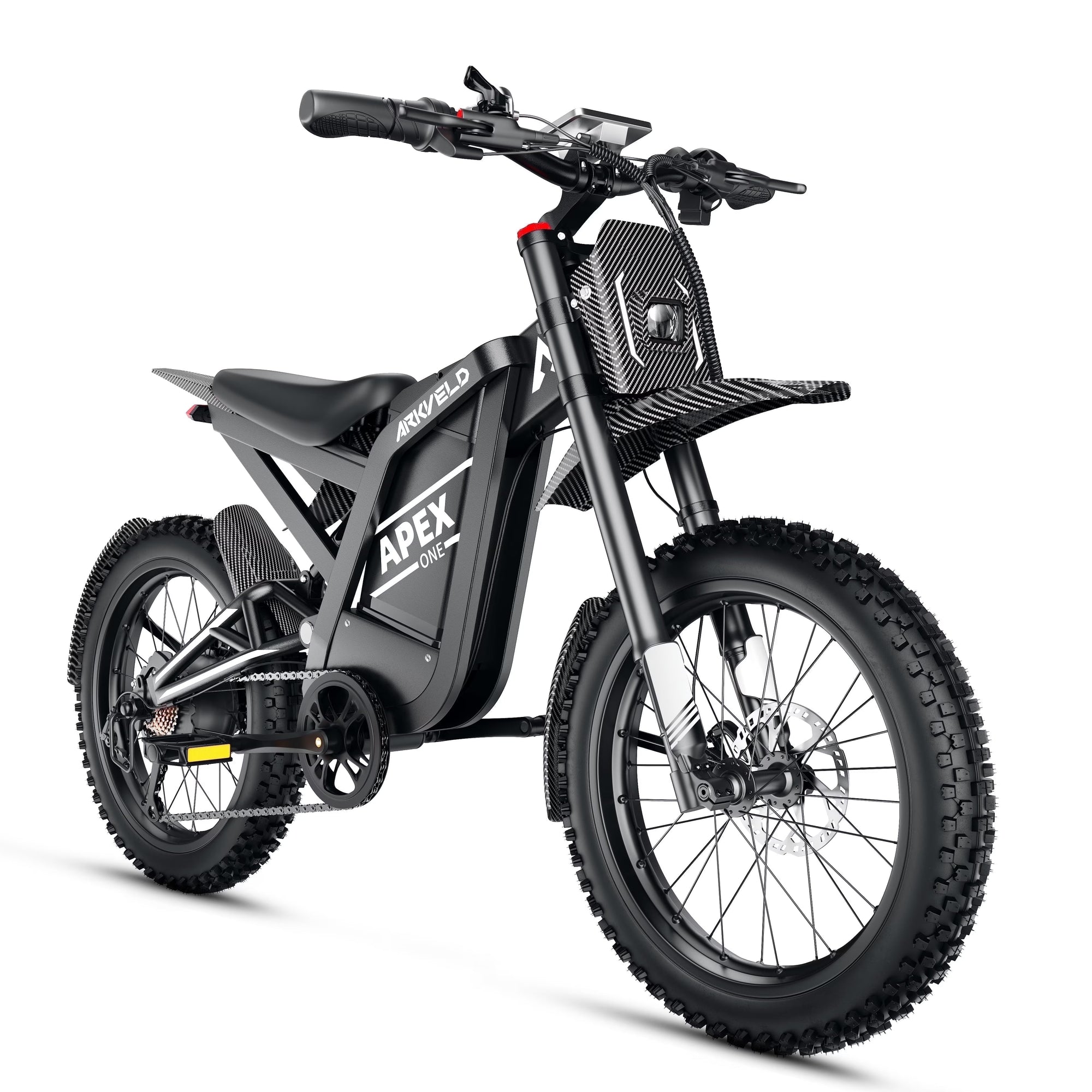 Electric Bike for Adults, Peak-3000W, Max 40MPH and 80Miles Electric Motorcycle,25" Fat Tire Dirt Bike, APEX1 7-Speed E-Bike,White