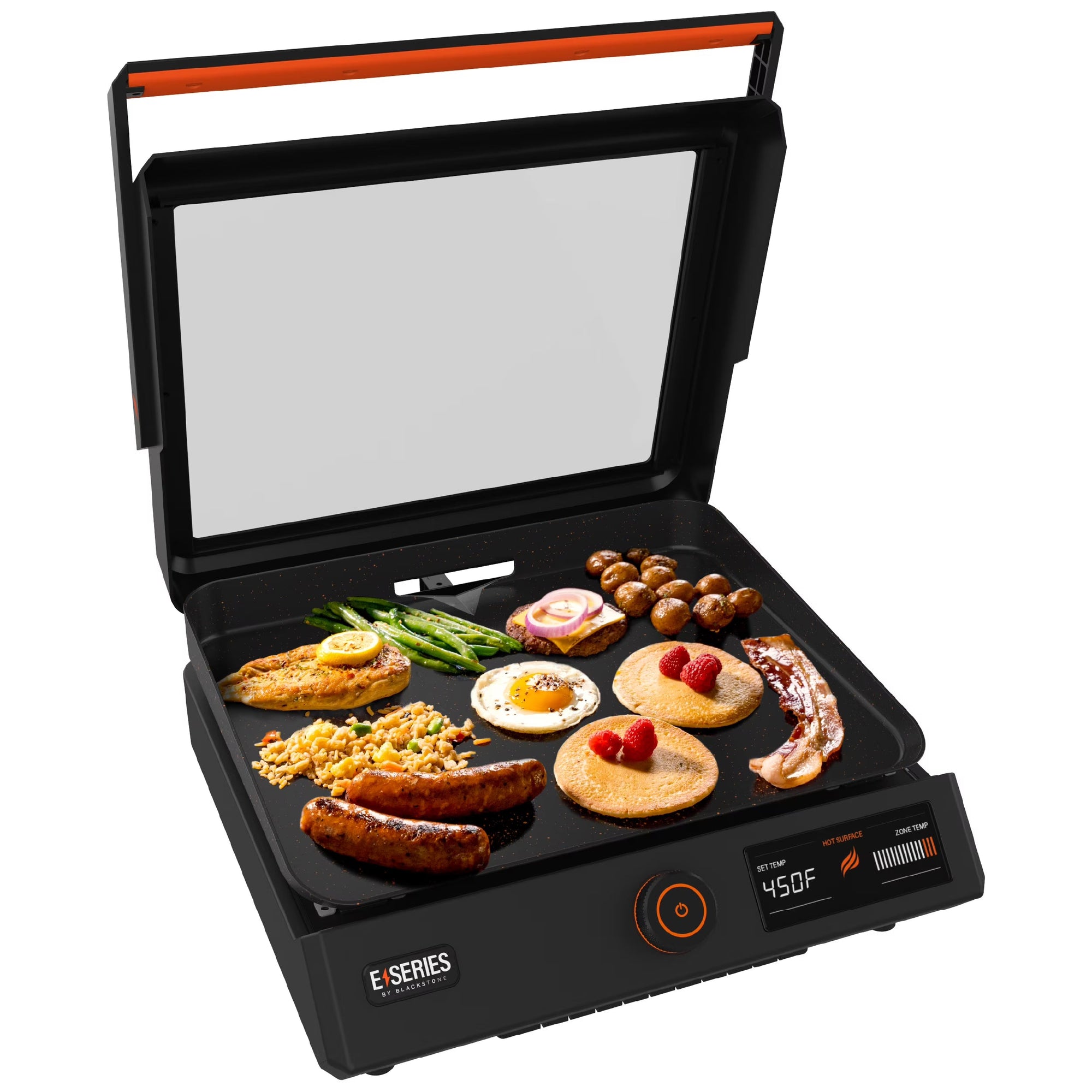 E-Series 17" Electric Tabletop Griddle with Hood, Black