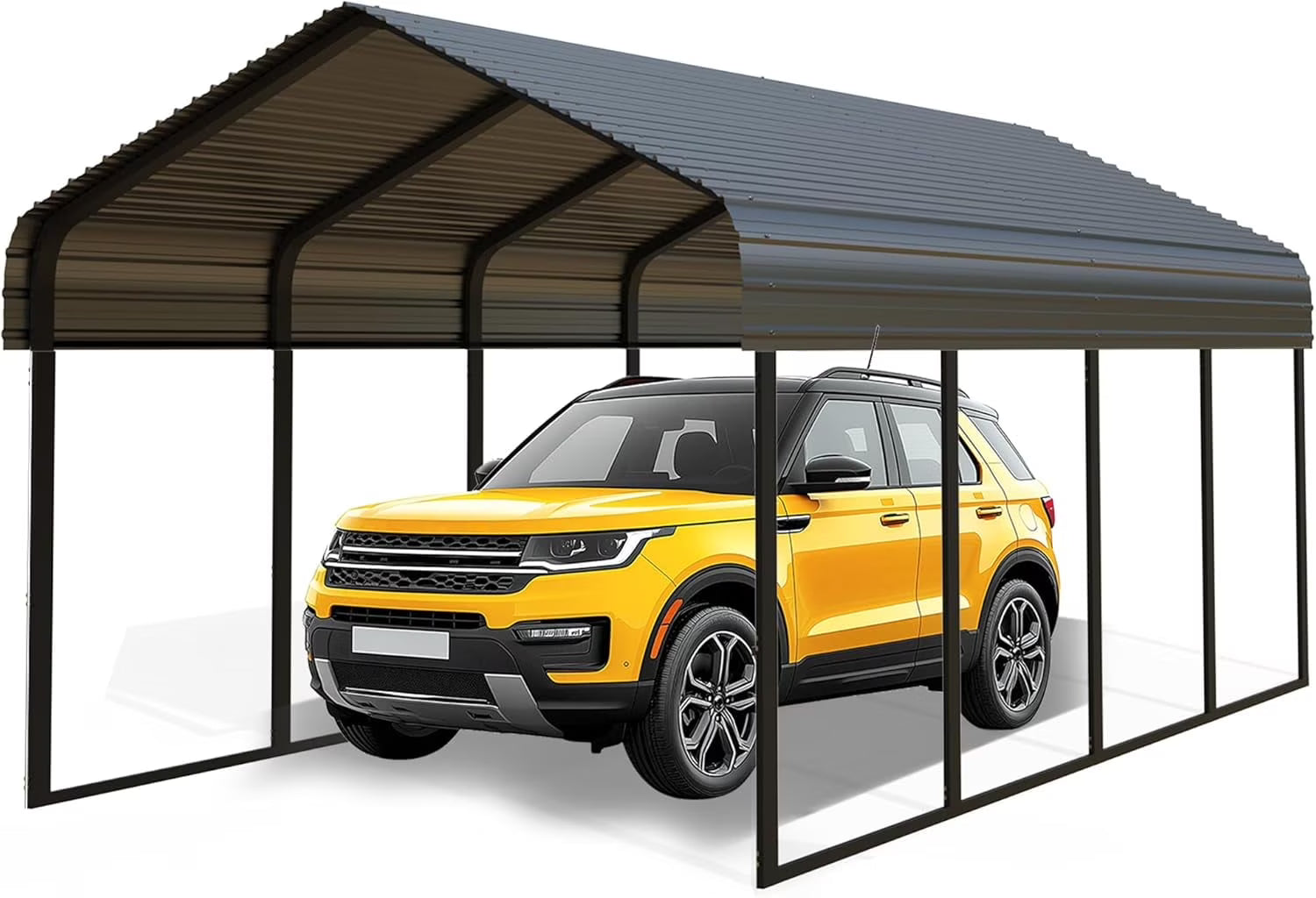10x20 ft Portable Garage Heavy-Duty Metal Carport Canopy Kit,All-Weather Shelter with Reinforced Galvanized Steel Frame,for RV, Truck, Boat &amp; 1 Cars Storage,Multi-Use Party Tent