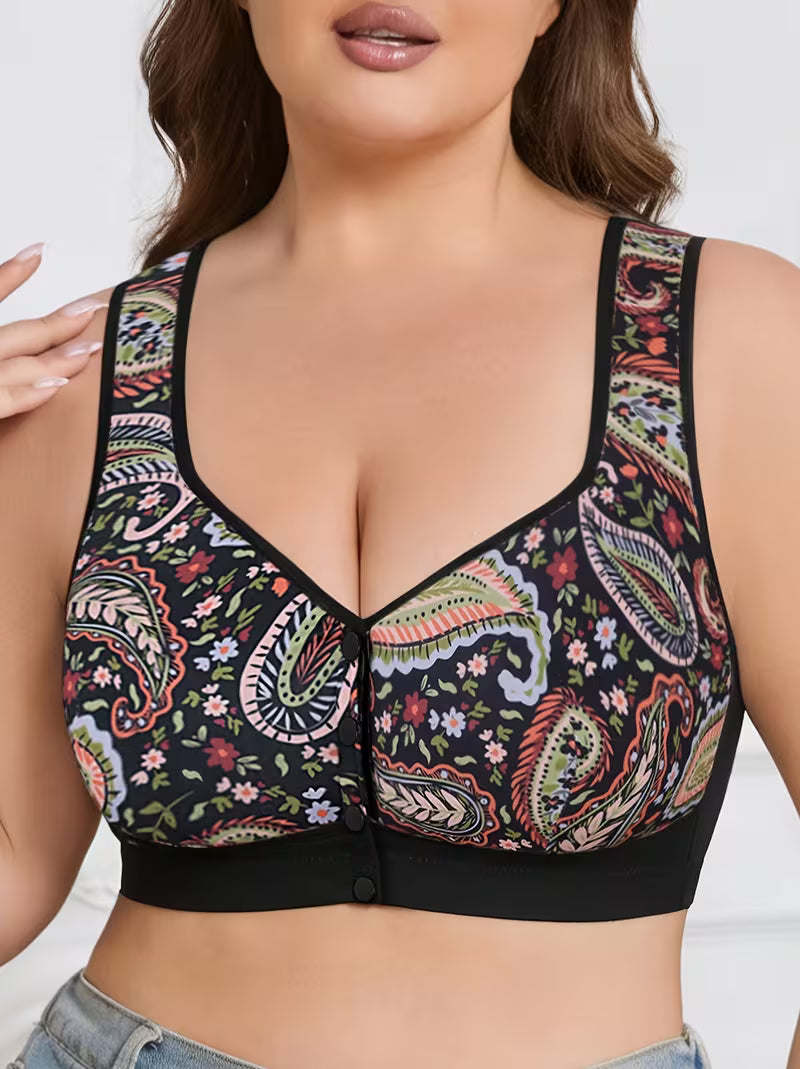 Plus Size Front Closure Wire-Free Tank Bra