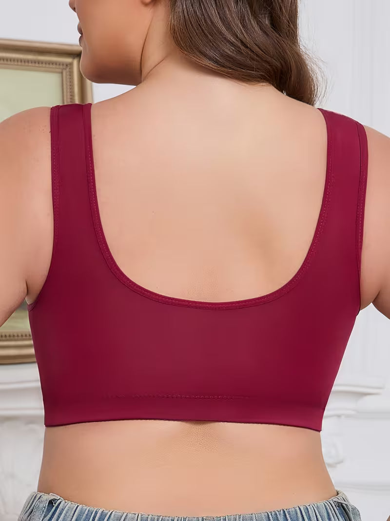 Plus Size Front Closure Wire-Free Tank Bra