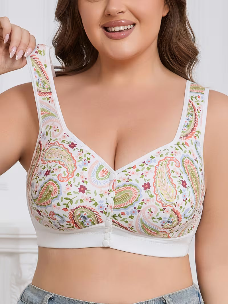 Plus Size Front Closure Wire-Free Tank Bra