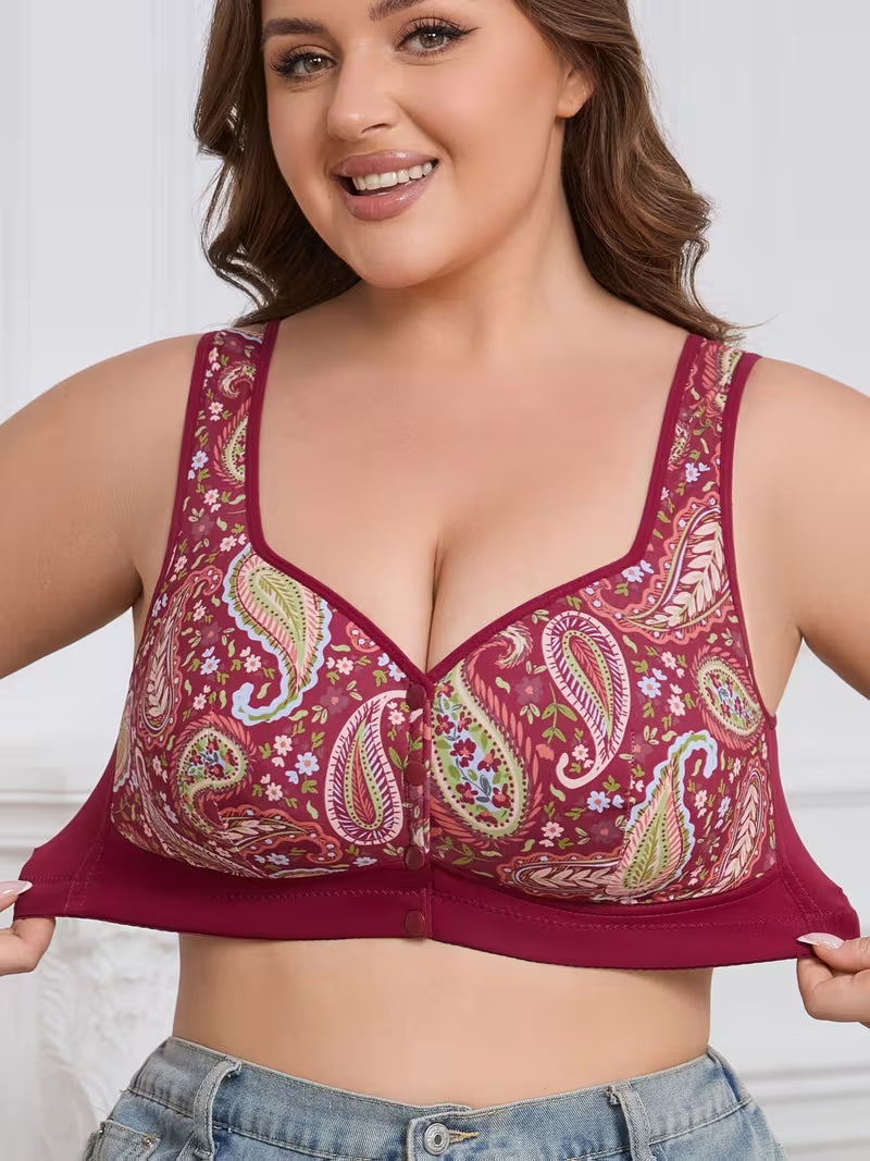 Plus Size Front Closure Wire-Free Tank Bra