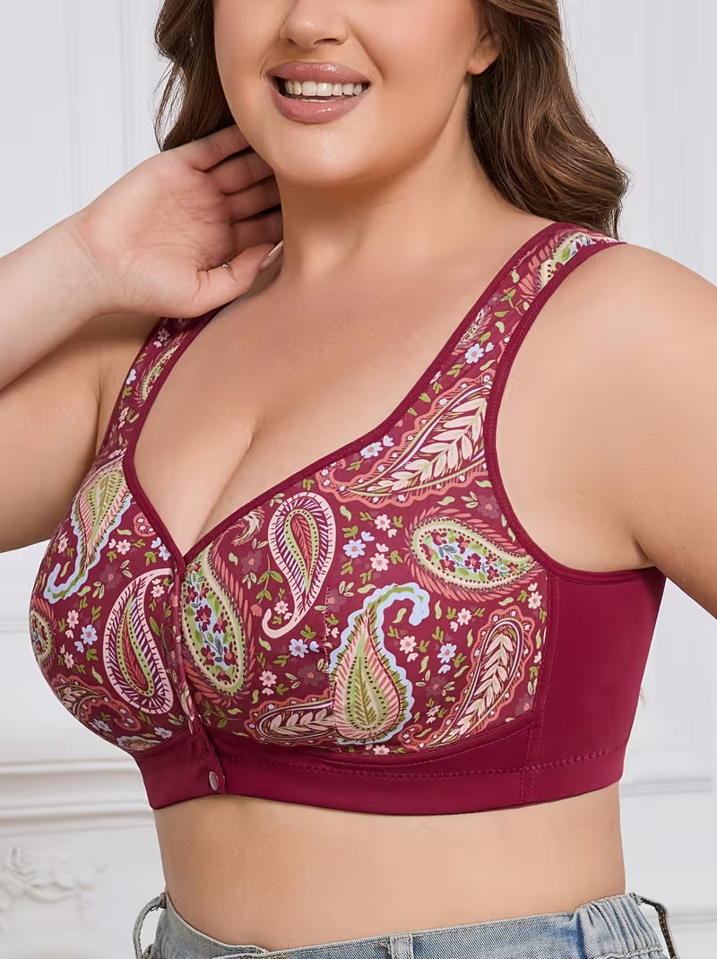 Plus Size Front Closure Wire-Free Tank Bra