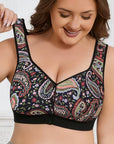 Plus Size Front Closure Wire-Free Tank Bra