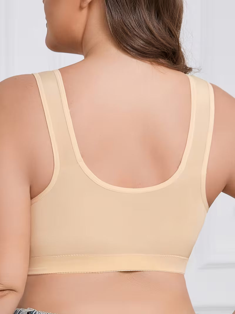Plus Size Front Closure Wire-Free Tank Bra