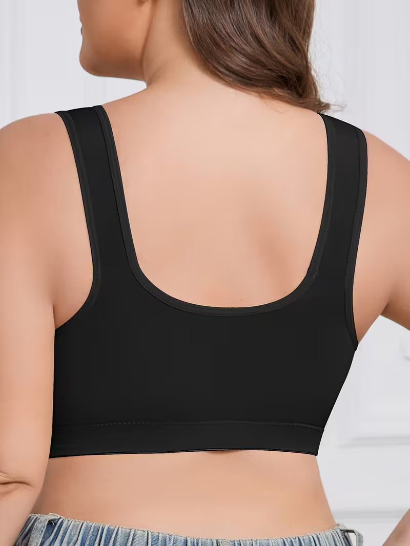 Plus Size Front Closure Wire-Free Tank Bra