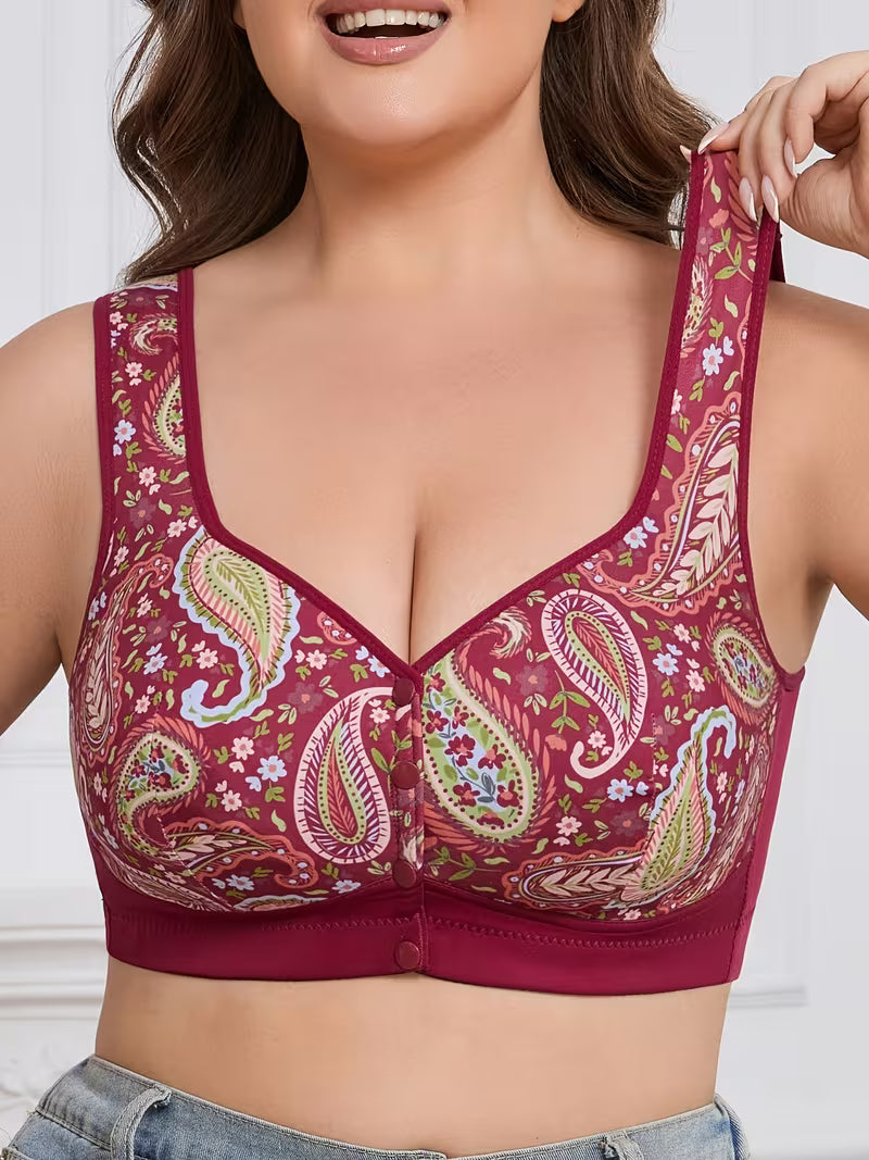 Plus Size Front Closure Wire-Free Tank Bra
