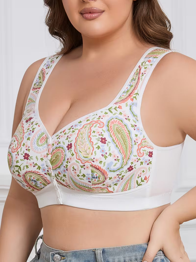 Plus Size Front Closure Wire-Free Tank Bra