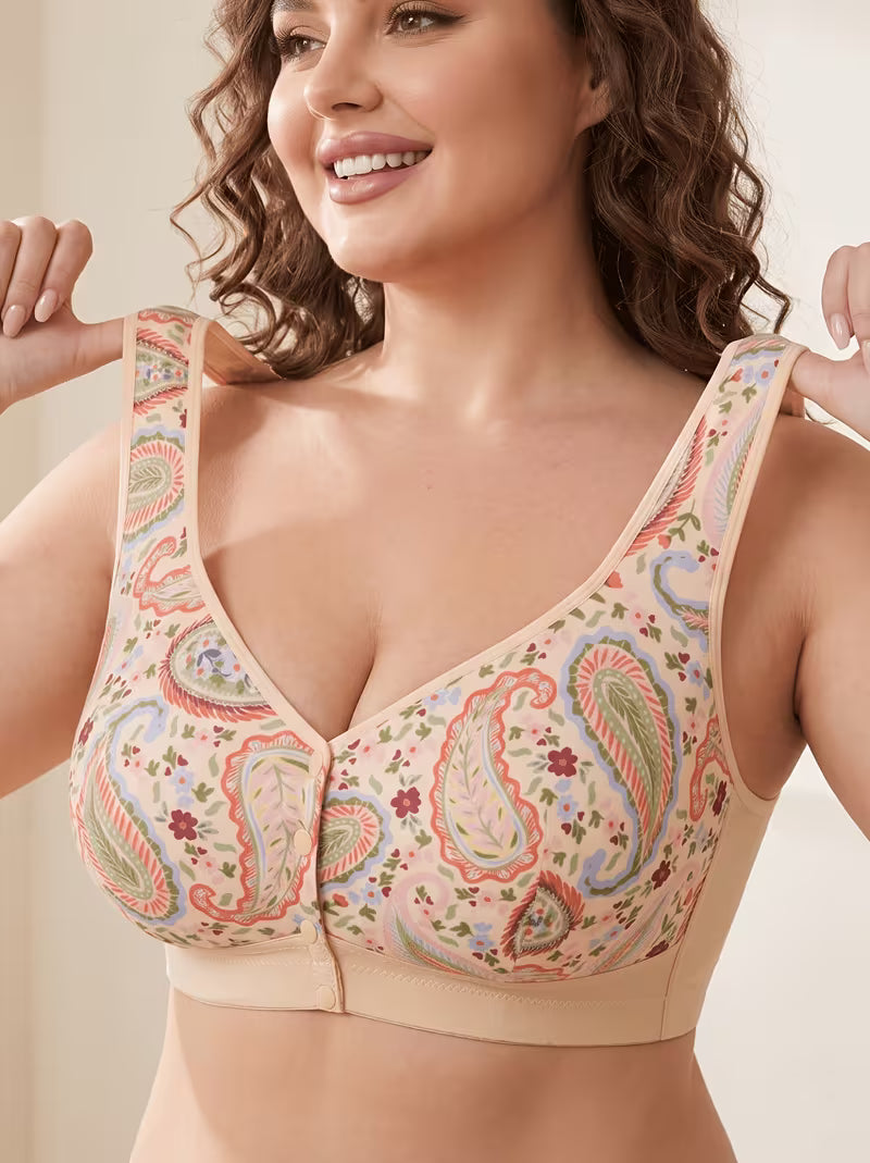 Plus Size Front Closure Wire-Free Tank Bra