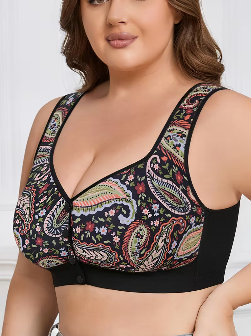 Plus Size Front Closure Wire-Free Tank Bra