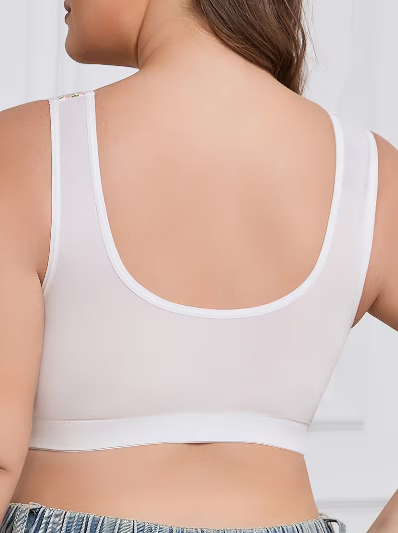 Plus Size Front Closure Wire-Free Tank Bra