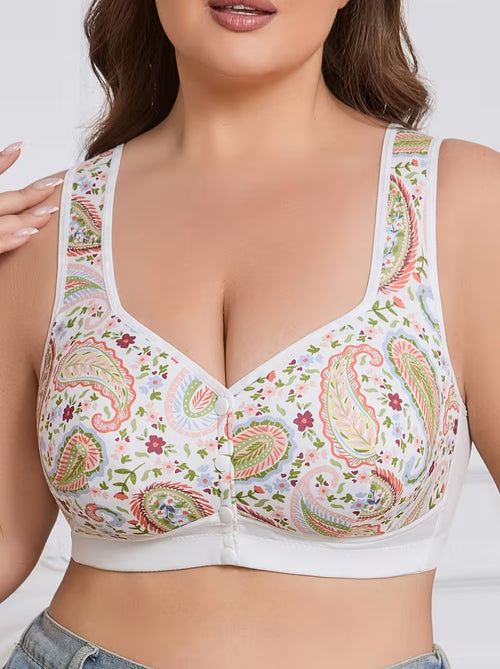 Plus Size Front Closure Wire-Free Tank Bra