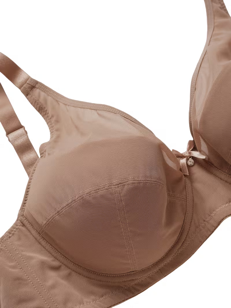 Plus Size Mesh Push-Up Underwire Bra