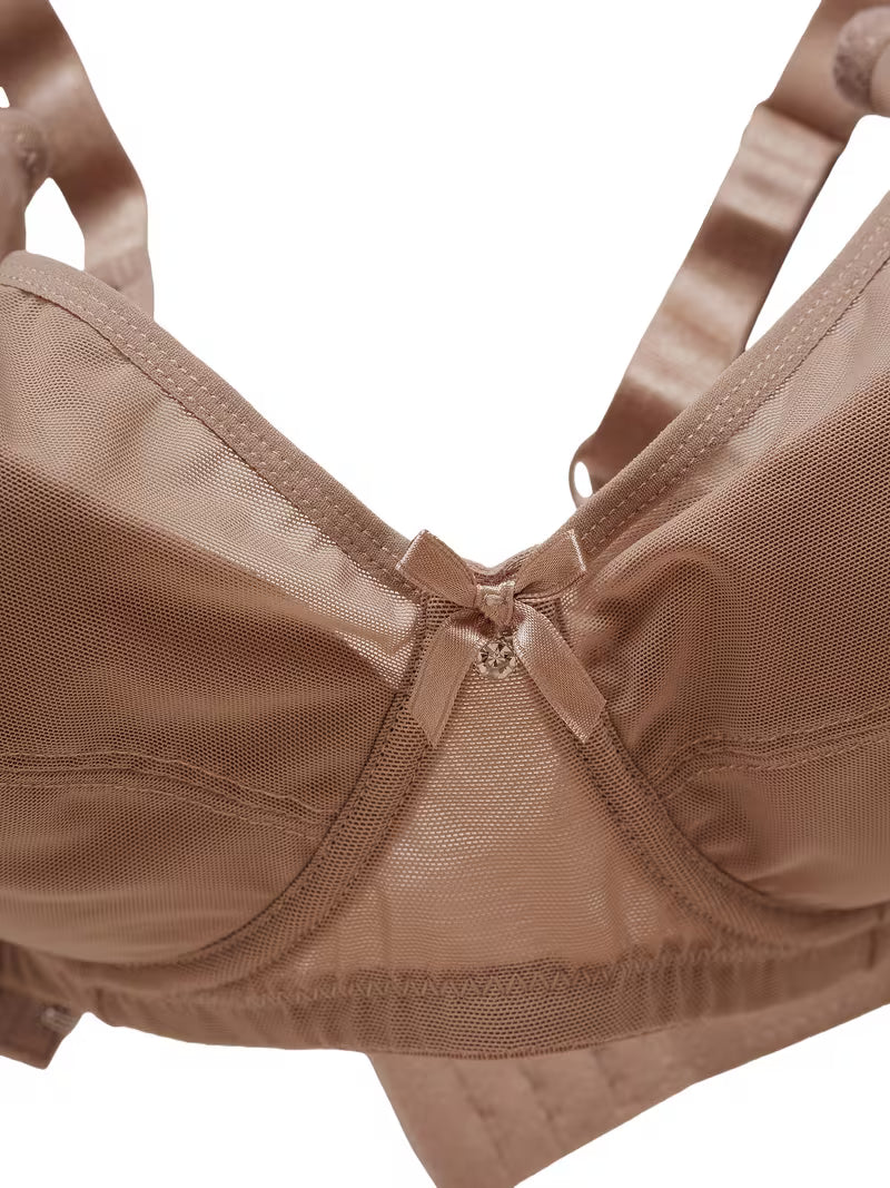 Plus Size Mesh Push-Up Underwire Bra