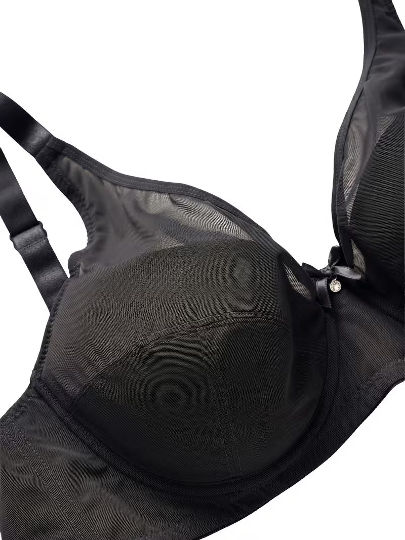 Plus Size Mesh Push-Up Underwire Bra