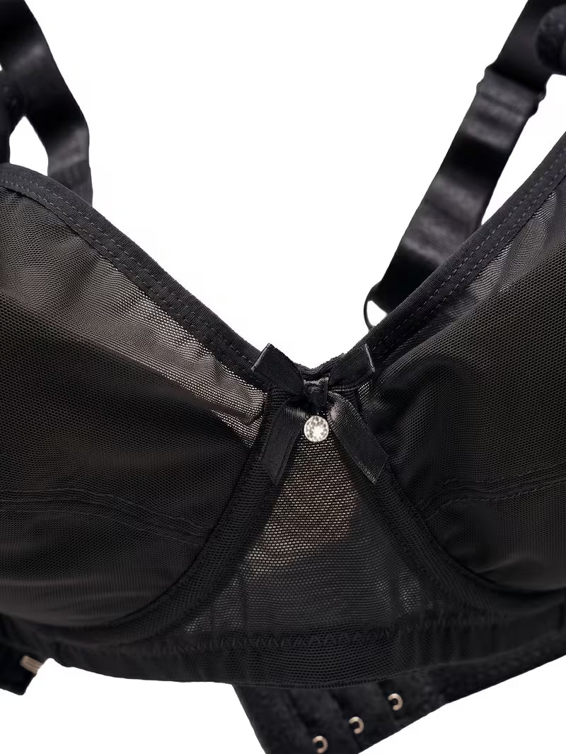 Plus Size Mesh Push-Up Underwire Bra