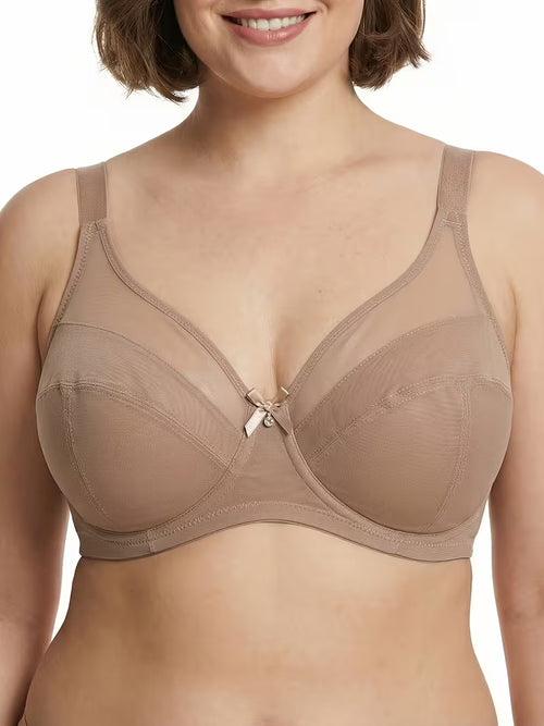 Plus Size Mesh Push-Up Underwire Bra
