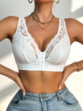 Women's Lace Trim Front Button Bra