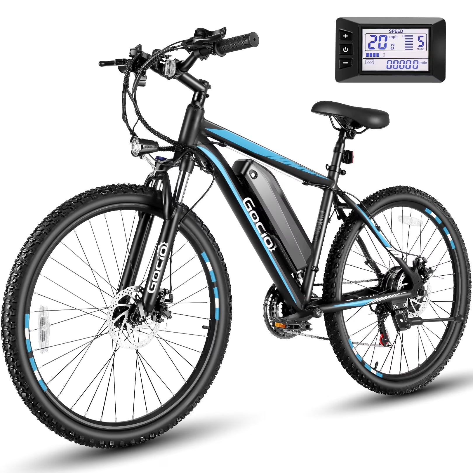 26" Electric Bike for Adults, 500W Electric Mountain Bike, 48V 7.8Ah Removable Battery, Ebike with Front Fork Suspension, 21 Speed, UL 2849