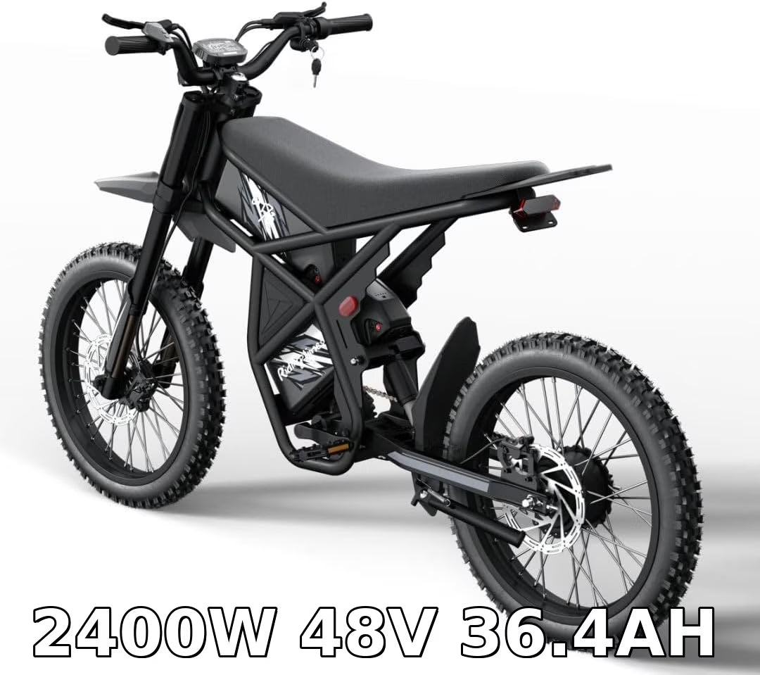 LivelyAant GT73 Electric Dirt Bike for Adults 2400W 48V Electric Motorcycle 1747Wh Dual Battery 37 MPH 85 mile Range Dual Hydraulic Brakes 6 Layers Full Suspension