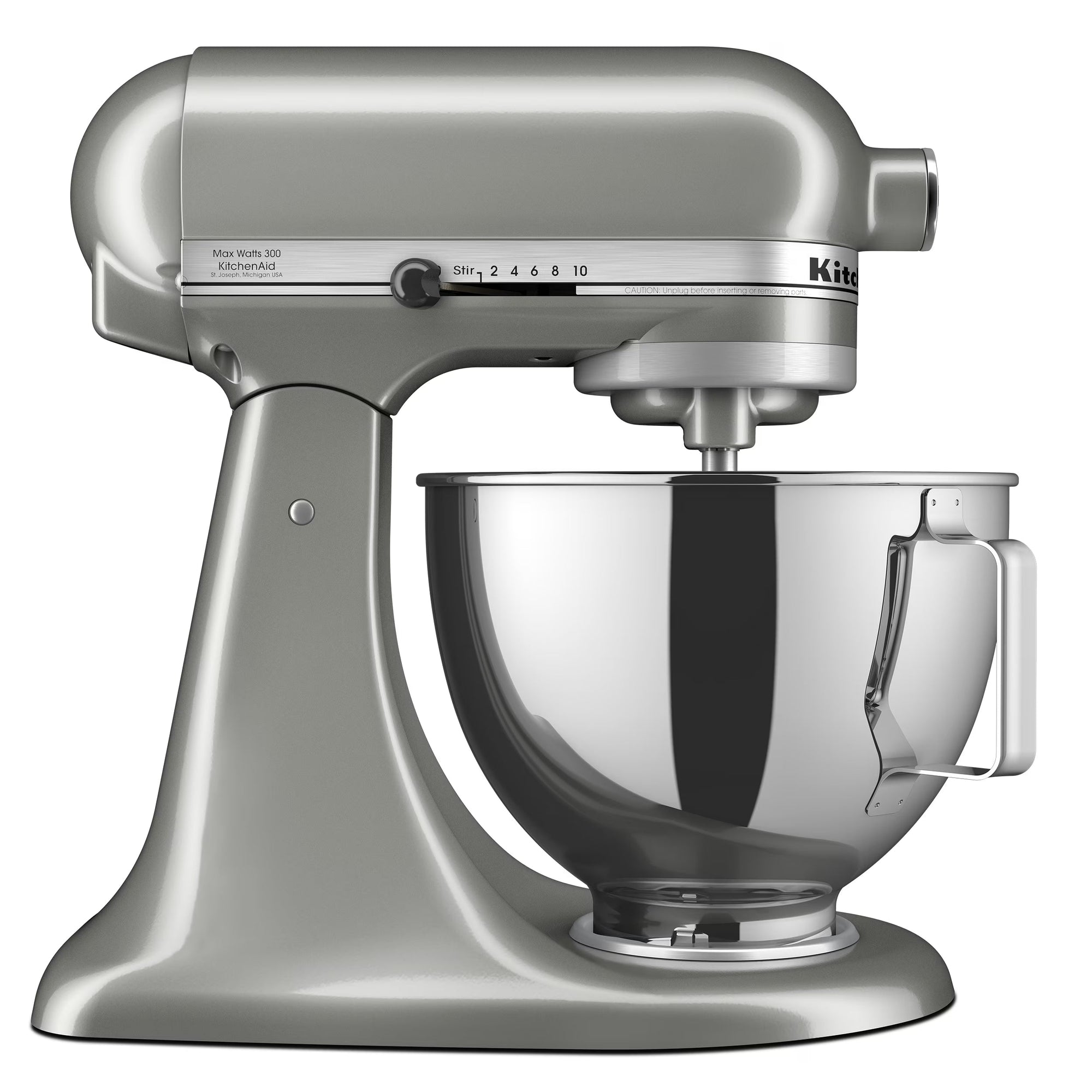 Deluxe Series 4.5 Quart Tilt-Head Stand Mixer with Stainless Bowl, Contour Silver, KSM97CU