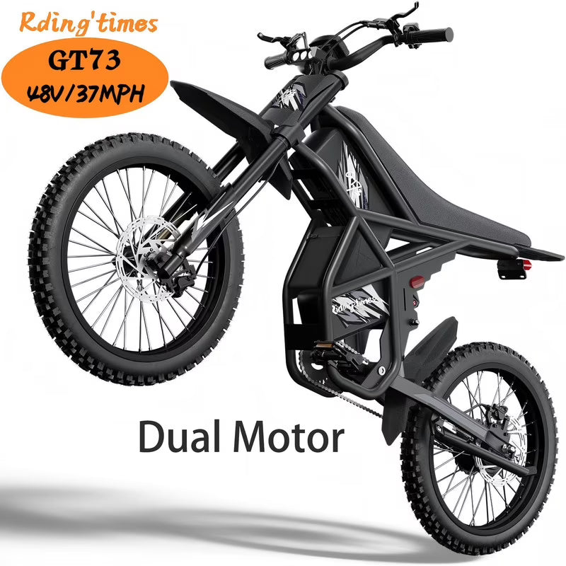 GT73 Electric Bike for Adults, 2000W UL 2849 Electric Dirtbike with 25" Motorcycle Tires,48V36.4AH Dual Battery EBike, Max 37 mph &amp; 85 mile Long Range, Dual Hydraulic Brakes &amp; Full Suspension